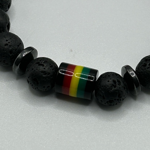 Lava Stone Rasta Bracelet set โ Strength, Unity & Protection - Picture 2 of 8